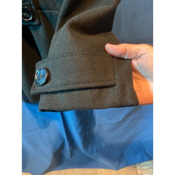 Robert Louis Women's Jacket Medium Black Double-Breasted Lined Wool Blend - Picture 8 of 9